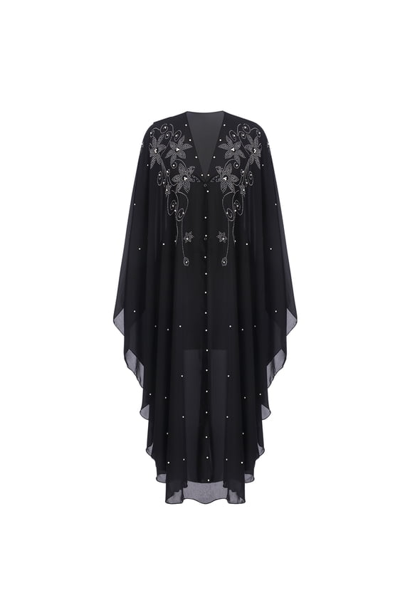 Women Muslim Dresses Batwing Sleeve Hooded Dresses One Size Cover Up Dresses Fashion Kaftan Abayas Islamic Robe