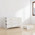thumbnail image 5 of 6 Drawer Dresser, Modern Dresser for Bedroom with Spacious Countertop, Wood Storage Cabinet for Bedroom, Living Room, Entryway,White, 5 of 7
