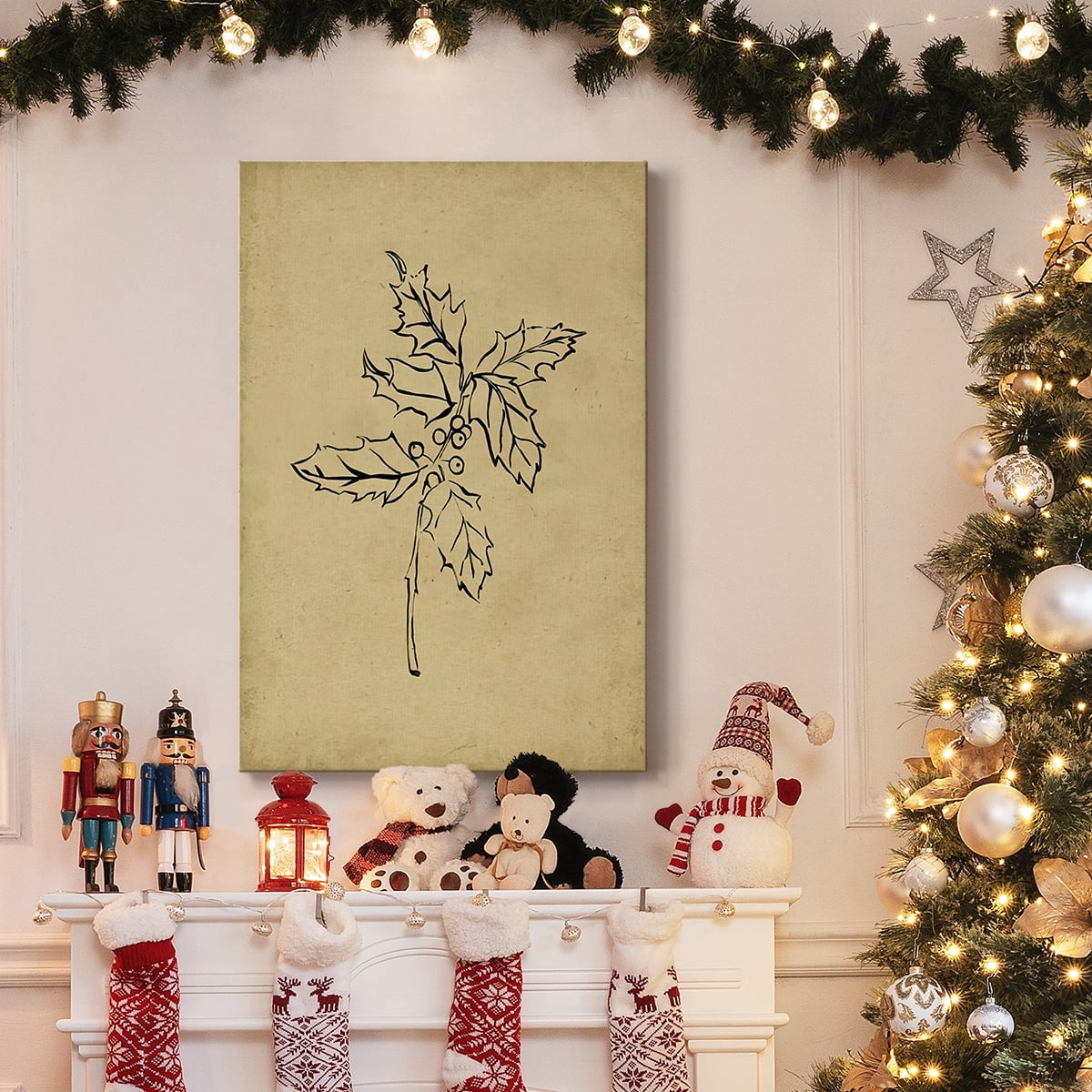 Holly Branch I- Gallery Wrapped Canvas