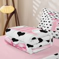 thumbnail image 5 of Manfei Initial Lettering K Zipper Twin Comforter Sets with Fitted Sheet and 2 Pillowcases,Dreamy Princess Bows Zipper Bedding Set,Pink Reversible,4pcs, 5 of 7