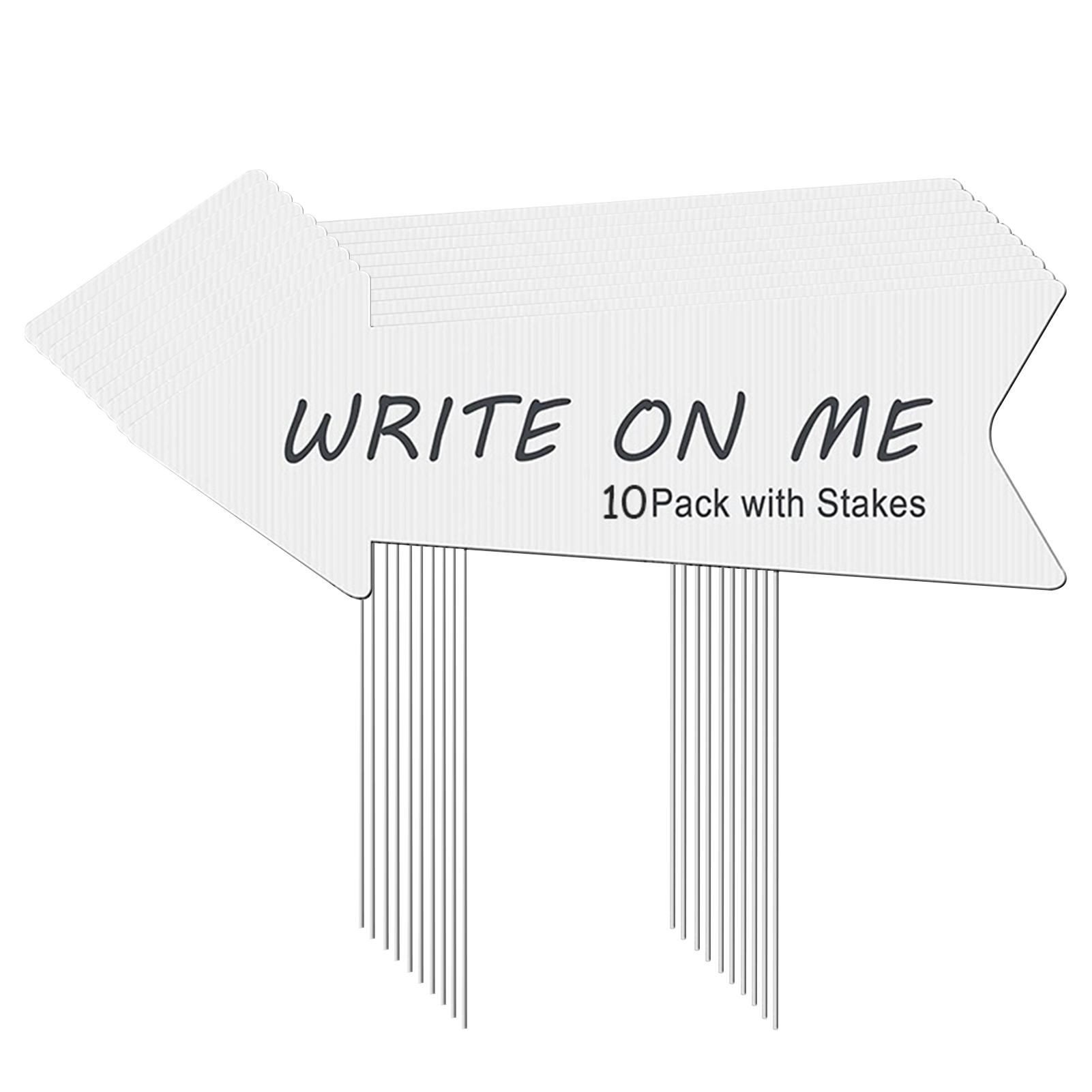 Blank Signs with Stakes Waterproof DIY Wedding Directional Garden Signs 17 x 6inch Yard