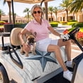 thumbnail image 3 of Golf Cart Seat Covers for 2 Seater, Texas Star Vintage Soft Microfiber Cart Seat Towel Blanket, Navy Blue Wooden Retro Absorbent Breathable Non Slip Bench Seats Protector for Golf Course 51"x31", 3 of 9