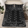 thumbnail image 2 of Homewish Retro Flower Paisley Bed Sheets,Vintage Bohemain Geometric King Sheets,Gray Black Sheet Set For Men Women,Microfiber Bedroom Decor,4pcs, 2 of 7