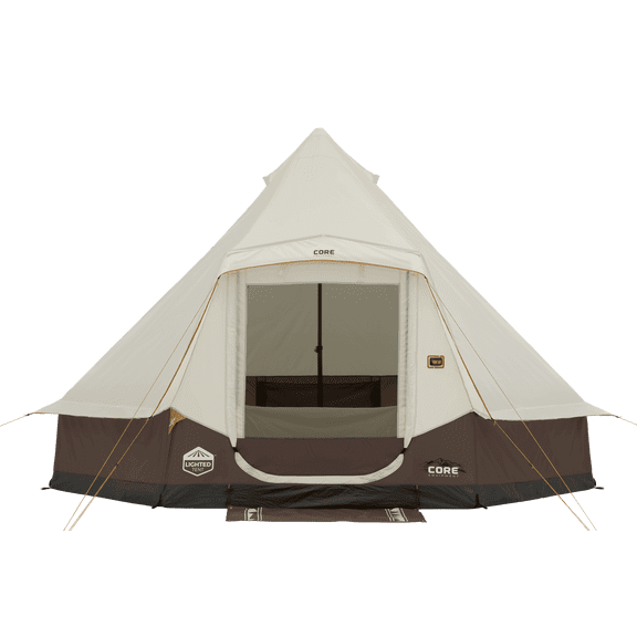 CORE 13' x 12' 6 Person Lighted Bell Camping Tent, 22lbs