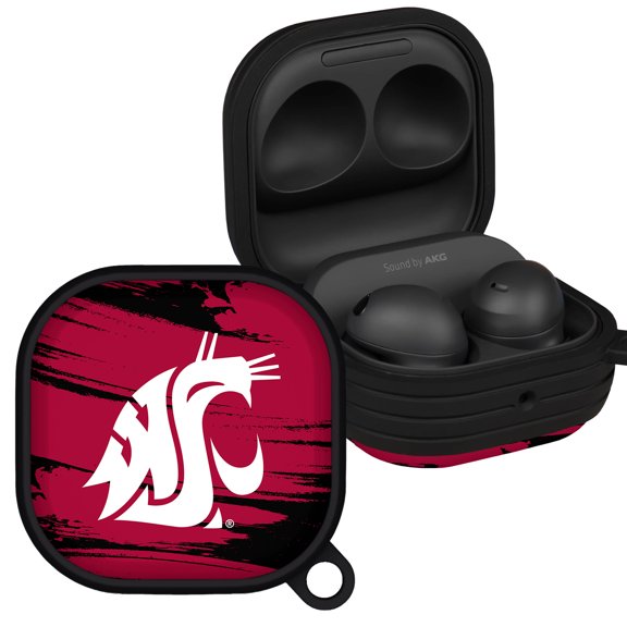 Washington State Cougars Paint Stripe HDX Case Cover Compatible with Samsung Galaxy Buds Pro & Buds Live by Affinity Bands