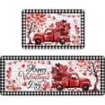 thumbnail image 1 of Machine Washable Easy Care Thick Comfortable Soft And Dense Area Rug For Living Room Bedroom With Non Backing Modern Floor Carpet Valentine Themed Velvet 2PCS, 1 of 1