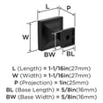 thumbnail image 4 of Amerock Pedestal 1-1/16 inch (27mm) Length Matte Black Cabinet Knob - 10 Pack, 4 of 5
