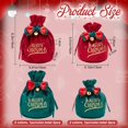 thumbnail image 2 of Christmas Drawstring Gift Bags with Iron Pendants Bowknot Drawstring Pouches Small Candy Reusable Christmas Tree Velvet Treat Bags Xmas Gift Bags for Gift Wrapping Party Favors, 2 of 9