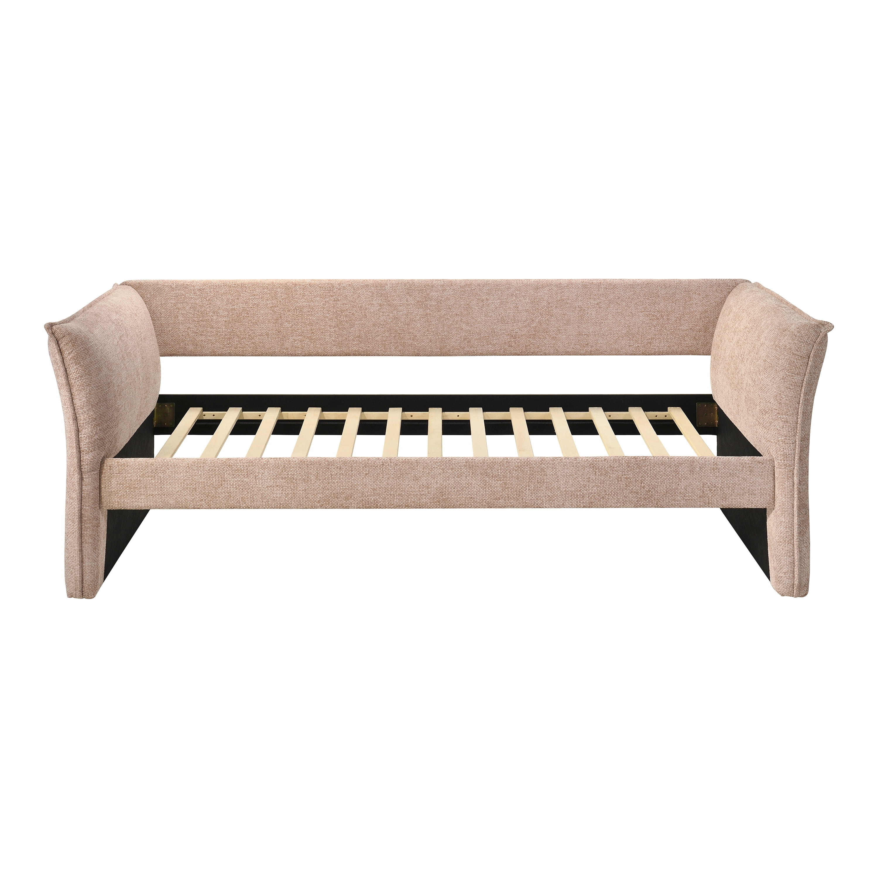 Furniture of America Liovet Fully Fabric Upholstered Flared Arm Twin Daybed with Trundle, Pink