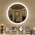 thumbnail image 3 of 28 in. W x 28 in. H Round Frameless LED Light Anti-Fog Wall Bathroom Vanity Mirror in Polished Crystal, 3 of 13