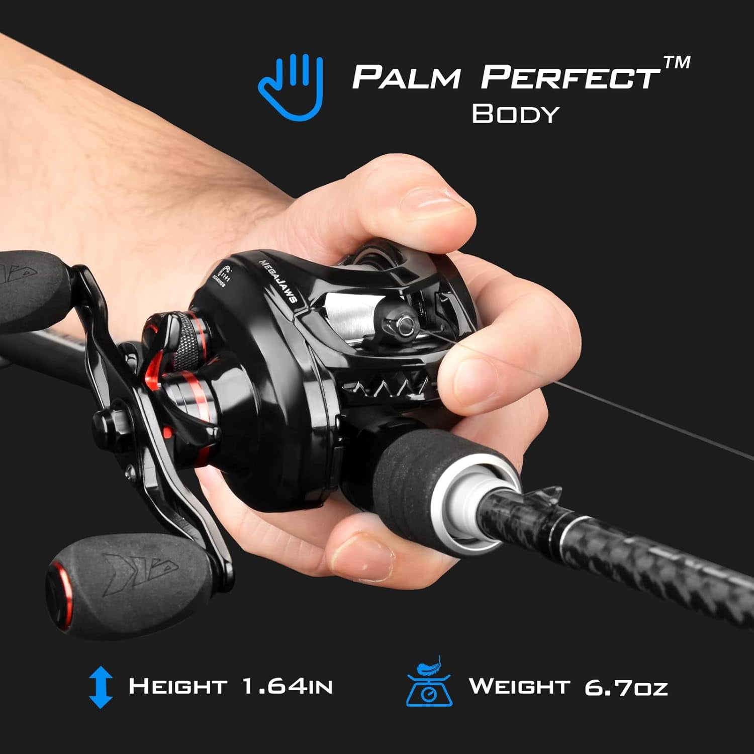 KastKing Baitcasting Fishing Reel, 6.7oz, 17.64 LBs 11+1 Shielded BB, 7.2:1 Gear Ratios- MegaJaws