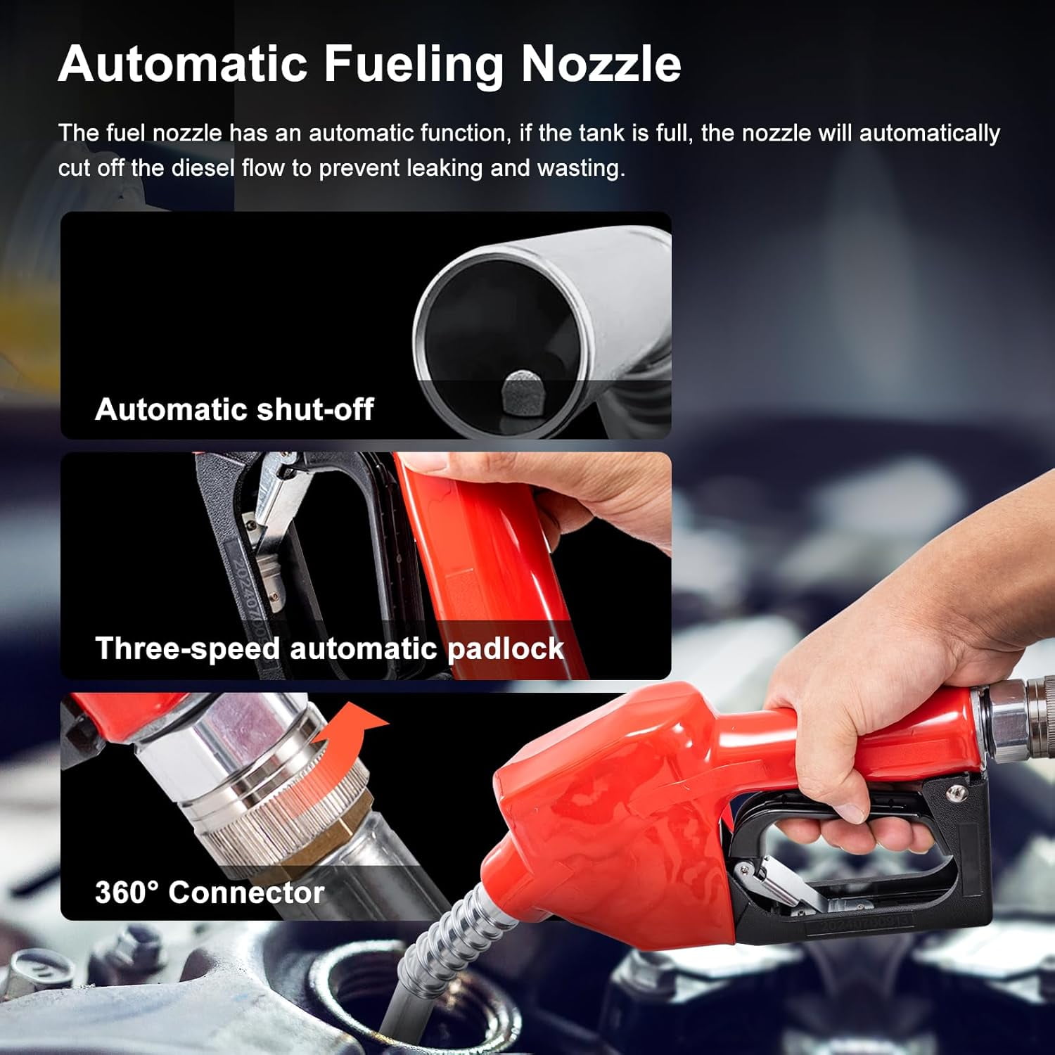 Portable 52 Gallon Fuel Tank with Pump for Diesel,Portable Fuel Tank with 12V Electric Fuel Transfer Pump and 15ft Rubber Hose,10.6GPM Flow Rate,Diesel Fuel Transfer Tank for Easy Transportation