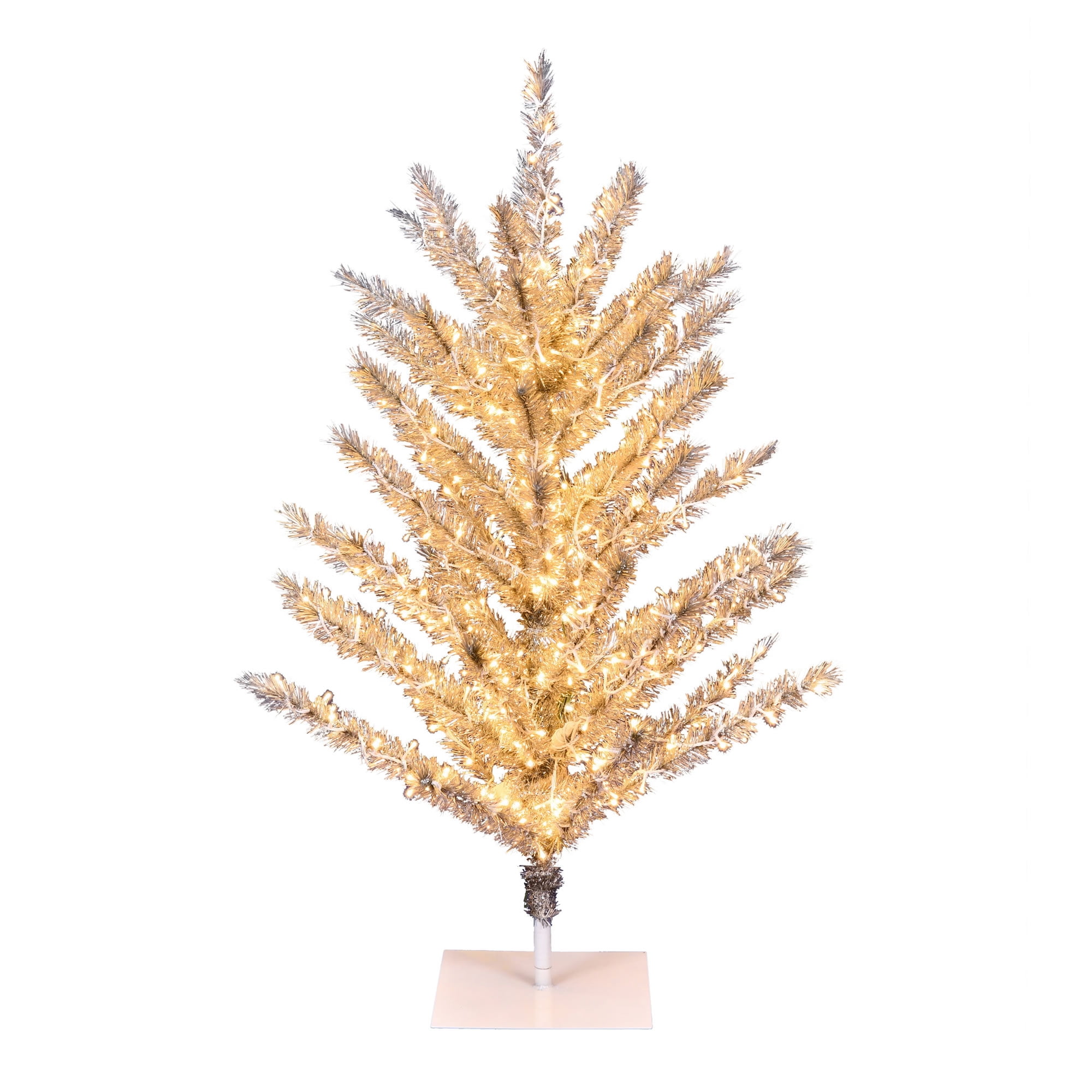 Vickerman 4' Vintage Aluminum Artificial Christmas Tree, Warm White Low