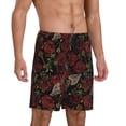 thumbnail image 2 of Sikiie Fishbone Rose Mens Pajama Shorts, Lightweight Lounge Pant with Pockets Soft Sleep Pj Shorts for Men4X-Large, 2 of 6