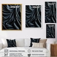 thumbnail image 4 of Designart "Noir Curves in Silk Fractal Patterns I" Geometric Canvas Wall Art - Modern Black Abstract Fractal Hallway Wall Art Decor, 4 of 6
