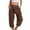 Brown, variant on ShomPort Capri Pants for Women Summer Casual Elastic High Waist Baggy Sport Pants with Pockets