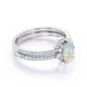 thumbnail image 3 of JeenMata Anillo de Bodas de Pasado, Presente y Futuro con Pavé Curvo de Ópalo Etíope Elíptico de 1 Quilate y Moissanita Engastado en Oro Blanco de 18 K sobre Plata, 3 of 6