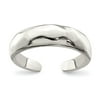 White Sterling Silver Ring Band Toe Solid Polished Domed, Size 8