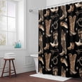 thumbnail image 6 of Cowboy Boots Watercolor Style Shower Curtain for Bathroom Decor, Vintage Western Desert Waterproof Fabric Shower Curtain, 60"x72" Set with 12 Hooks, 6 of 9