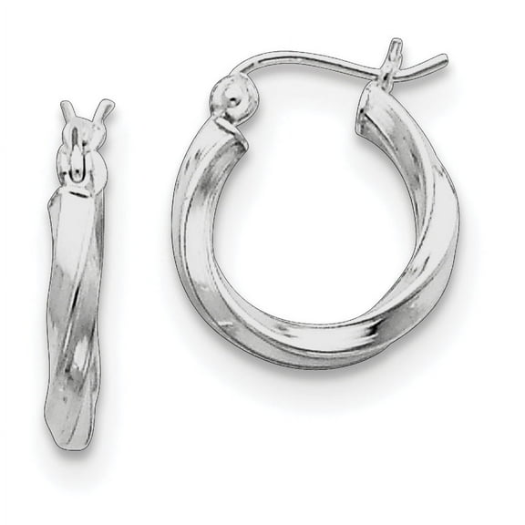 Primal Silver Sterling Silver Rhodium-plated Twisted Hoop Earrings