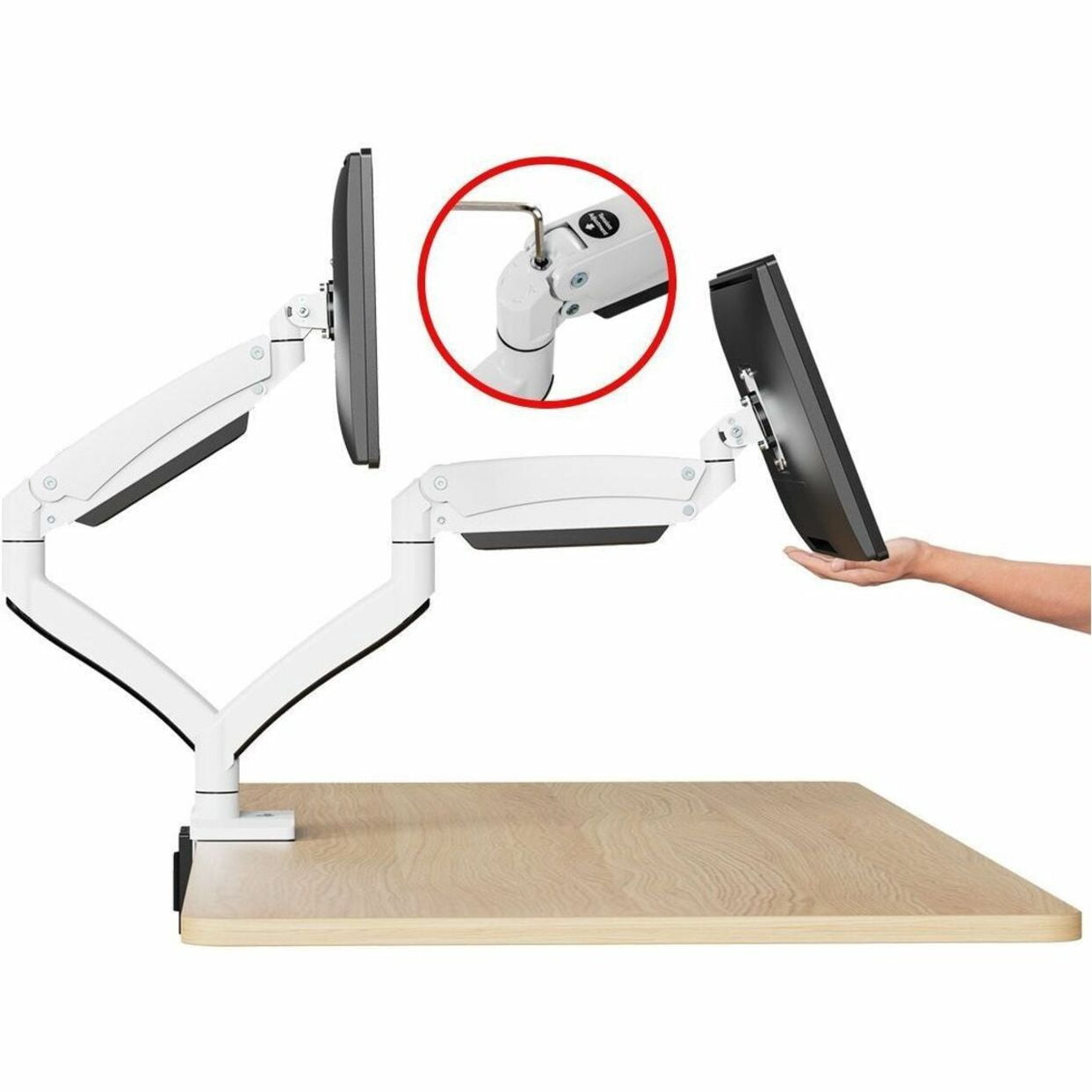 SIIG Dual Monitor Aluminum Heavy Duty Desk Mount with USB and Audio Ports