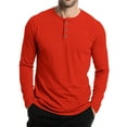 thumbnail image 5 of Inglocry Mens Long Sleeve Henley Shirts Stretch Casual 3 Button Tee Baisc Plain Soft Basic Tops For Men Saffron 2XL, 5 of 5