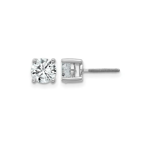 1.50 Carat (Ctw VS2, D-E) Lab Grown Diamond Solitaire Stud Earrings in 14K Whitw Gold with Screwbacks (CERTIFIED) for Women