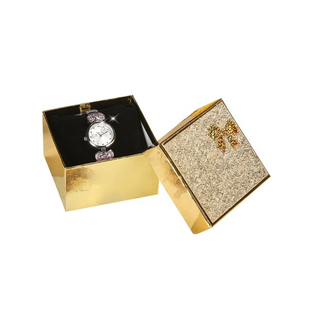 Ehuebsd Soporte Cuadrado para Reloj Caja Exhibición Organizador Almacenamiento Joyas (dorado)