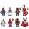 8 Pcs Superhero Action Figures Spider-Man Minifigures Green Magic Strange Doctor Assembled Building Blocks Sets,Collectible Toys for Boys and Girls