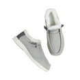 thumbnail image 6 of Woobling Shoes for Women Extra Wide Width Comfort Canvas Sneakers Walking Driving Non Slip On Boat Loafers Size 9 Gray (plush lined) 8.5, 6 of 7