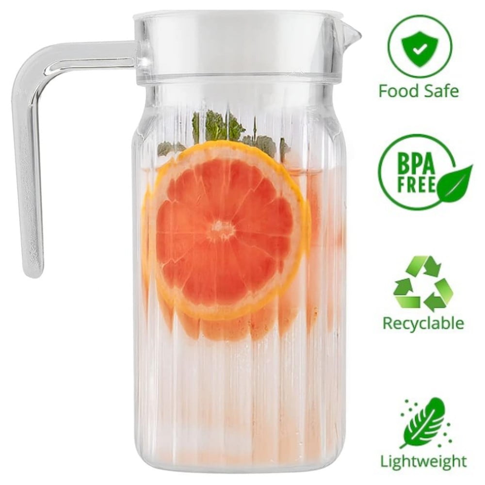 Clear Juice Pitcher with Lid 800ml Acrylic Drink Pitcher Cold Beverage
