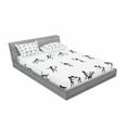 thumbnail image 3 of Ambesonne Black White Fitted Sheet & Pillow Sham Set, Summer Sports Box, Twinxl, Black White, 3 of 3