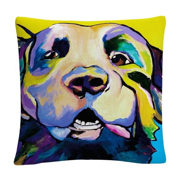 Dog Park Gigolo' Animals Pets Painting Bold By Pat Saunders-White 16 X 16 Decorative Throw Pillow