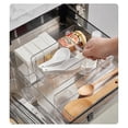 thumbnail image 3 of Bandeja organizadora de cajones de cocina expandible ajustable de plástico para almacenar cubiertos, cucharas, utensilios de cocina, transparente, 3 of 4