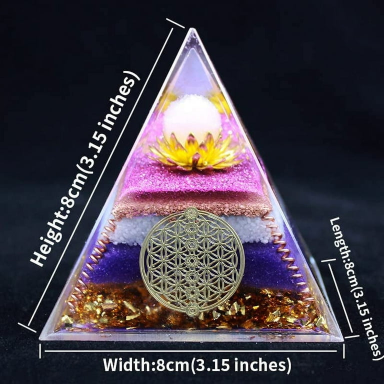 Orgone Pyramid,Emf Protection Healing Crystals and Stones Meditation Chakra  Crystals(Extra Large 8cm/3.15'') - Walmart.com
