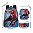 thumbnail image 2 of 3Pcs Fashionable Superhero Style Backpack Kit for Teens with Spider Lunch Tote and Pencil Holder Large Capacity Lightweight Schoolbag for Travel and Classroom Use, 2 of 5
