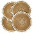 thumbnail image 1 of Dining Table Set of 4 Round White Ball Placemats Set of 4, Dining Winter Modern Beige Braided Dinner Boho Round Table and Placemats Autumn Circle Boho Runner Kitchen, 1 of 5