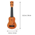 thumbnail image 3 of Miangastore Children Small Size Musical Instruments Imitated Ukulele Mini Guitar Playing Toy with Four Strings (39cm, Khaki), 3 of 8