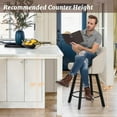 thumbnail image 4 of Counter Height Bar Stools Set of 3, 26" Swivel Fabric with Backsfor Kitchen Island, Pub, Linen, 4 of 8