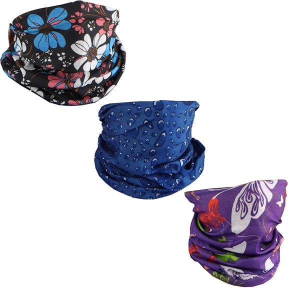 Motique Accessories Seamless Bandana Tube Face Scarf - 3 Pack (Outdoors)