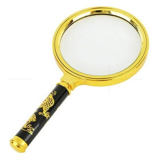 Magnifying Glass Reading Magnifier Handheld 7.9 inch Lens Jewelry Loupe Loop 2.5x 5X, Black