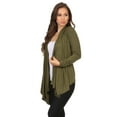 thumbnail image 3 of Women's Open Front Long Sleeve Lightweight Soft Basic Cardigan Made in USA, 3 of 4
