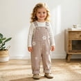thumbnail image 2 of mgoYE Baby Girl Overalls Romper with White Floral Embroidery, Suspender Jumpsuit Pants Clothing Outfit for Toddlers, 2 of 7