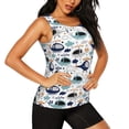 thumbnail image 2 of Balery Cartoon Helicopters Camiseta sin mangas estampada ligera para mujer, tops de entrenamiento sin mangas, camisetas de yoga transpirables de secado rápido.-X-Large, 2 of 7