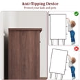 thumbnail image 6 of EastVita Brown Freestanding 41.3 Inch Tall Vertical Wooden Chest of Dresser with 5 Storage Drawer for Living Room Bedroom Entryway Bedroom, 6 of 7