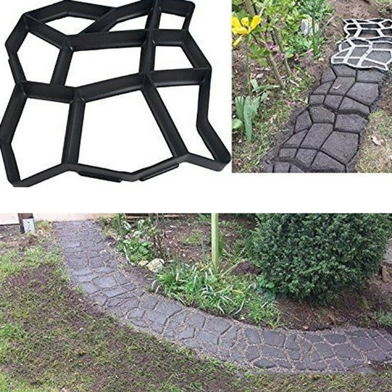 Irregular DIY Pavement Mold, Walk Maker Path Maker Brick Mold Concrete Form  Stepping Stone Molds for Garden Court Yards Patios and Walks, 13.8 x