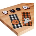 thumbnail image 6 of Buffalo Plaid Kitchen Halloween Towels 2 Piece Flat Embroidered, Ghost Pumpkin Orange Black Kane, 6 of 9