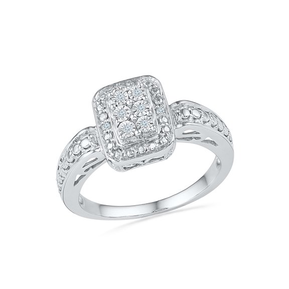STERLING SILVER 0.03 CTTW WHITE DIAMOND FASHION RING