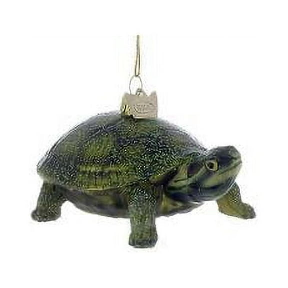 Kurt S. Adler Noble Gems Glass Land Turtle Ornament, 4-Inch