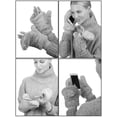 thumbnail image 3 of C.C Women's Faux Fur Wrist Length Fingerless Sherpa Lined Convertible Mittens Gloves, Black, 3 of 3
